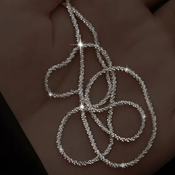 Crushed Silver Plated Rope Chain Necklace. New. - Picture 8 of 12